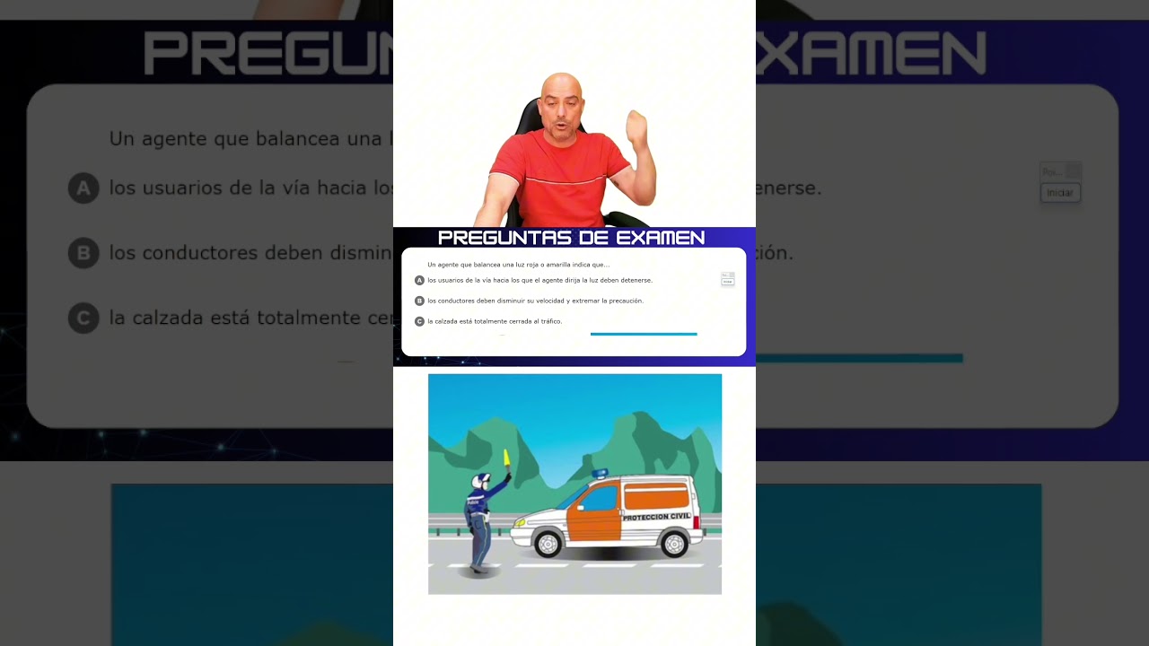 agente balancea luz roja o amarilla