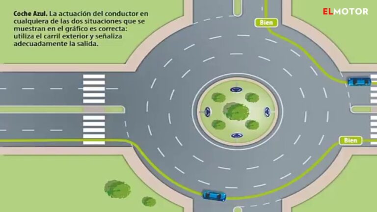 como circular en una rotonda de 3 carriles