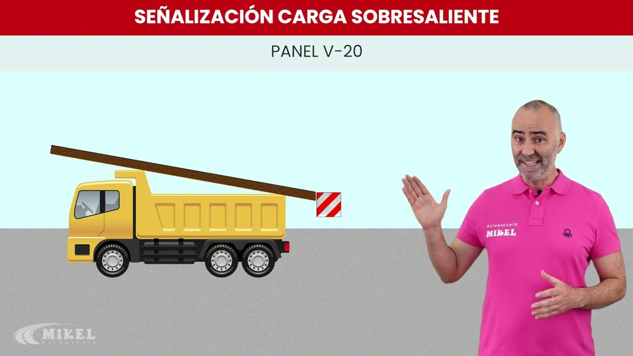 como señalizar la carga que sobresale por los laterales