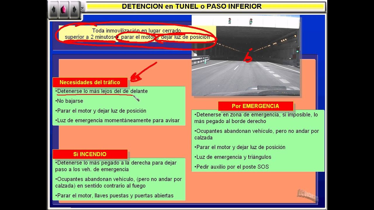 cuándo está permitido estacionar en un túnel
