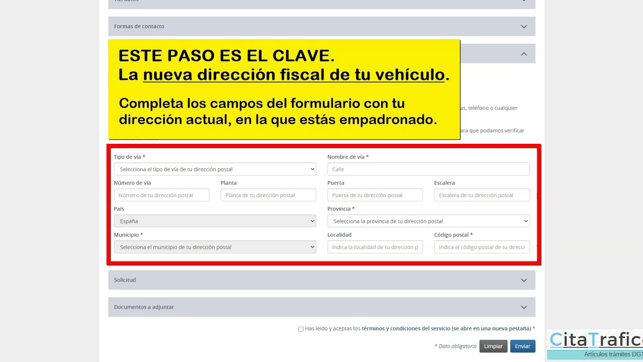 dirección general de tráfico cambio de domicilio