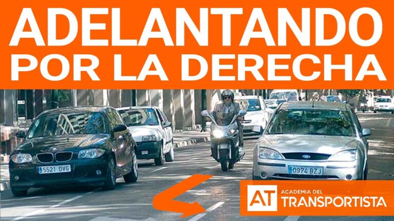 el conductor del vehiculo verde puede adelantar por la derecha