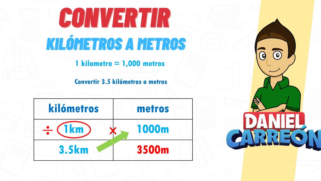 pasar de km a metros tabla