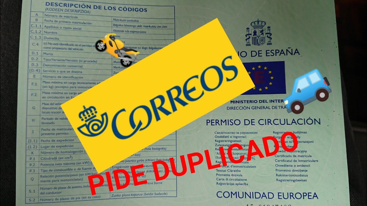 permiso de conducir enviado a correos