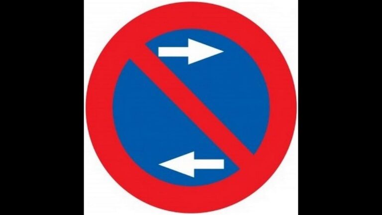 señal de prohibido estacionar con flecha